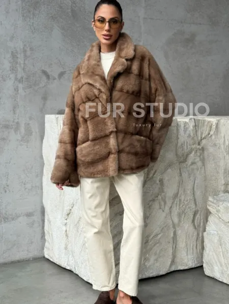 Норковая автоледи - цвет пастель - фото 5