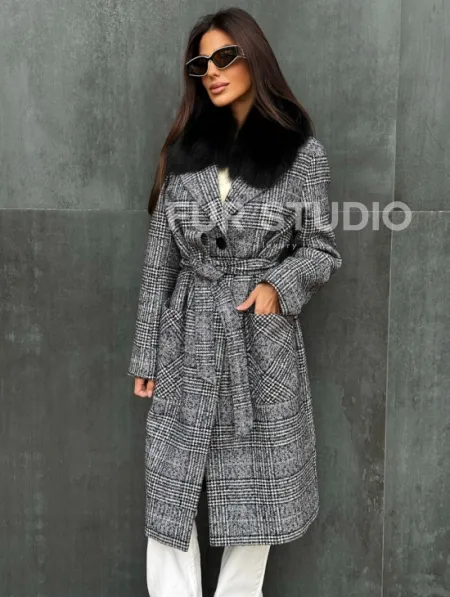 Пальто зимнее с мехом - фото 4