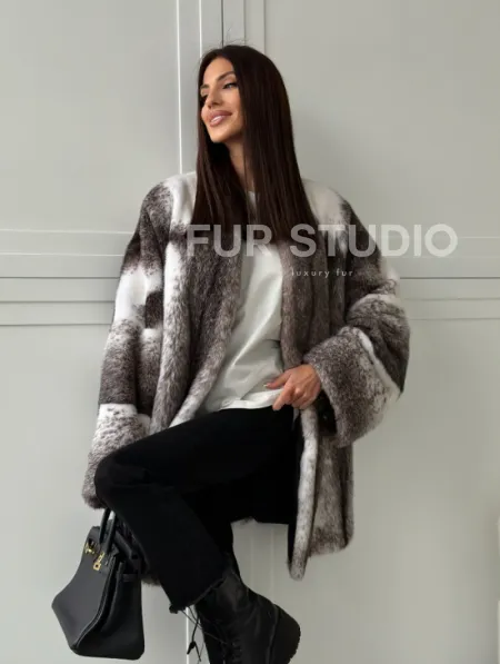 Натуральная шуба из норки крестовки Premium - фото 13