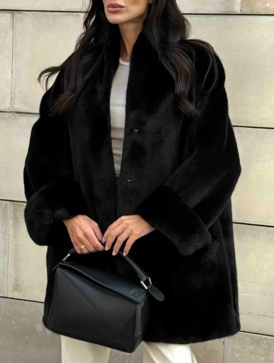 Черная короткая шуба из меха норки Blackglama - фото 4