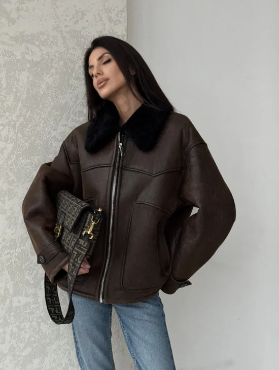 Молодежная куртка - дубленка 