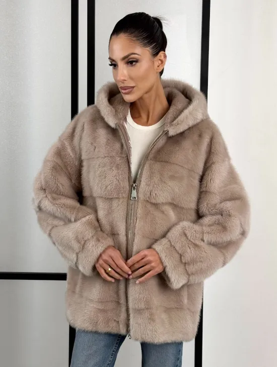 Зимняя меховая норковая курточка с капюшоном - фото 5