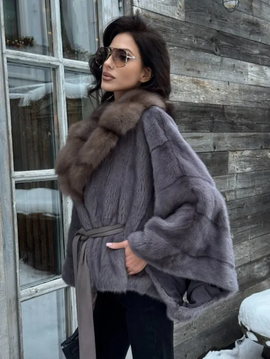Меховое манто из норки 