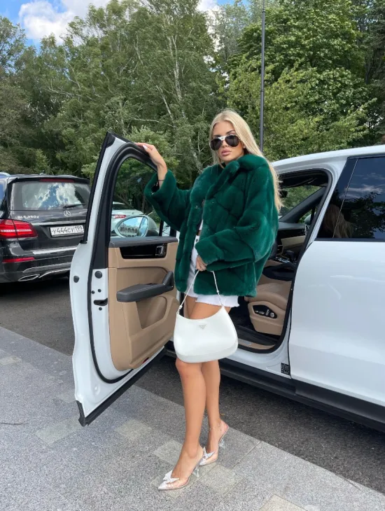 Автоледи из меха норки NAFA - изумруд - фото 5