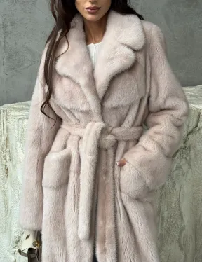 Светлая классическая норковая шуба - фото 3