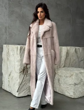 Светлая классическая норковая шуба - фото 13