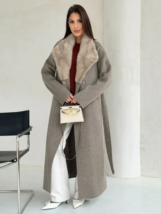 Пальто женское с норкой - фото 8