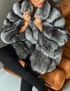 Шуба из чернобурой лисы 