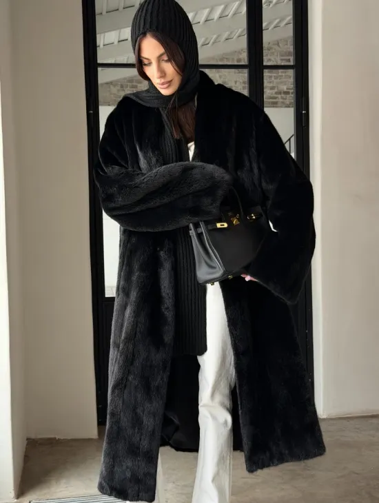 Шуба норка Blackglama V-образный ворот - фото 4