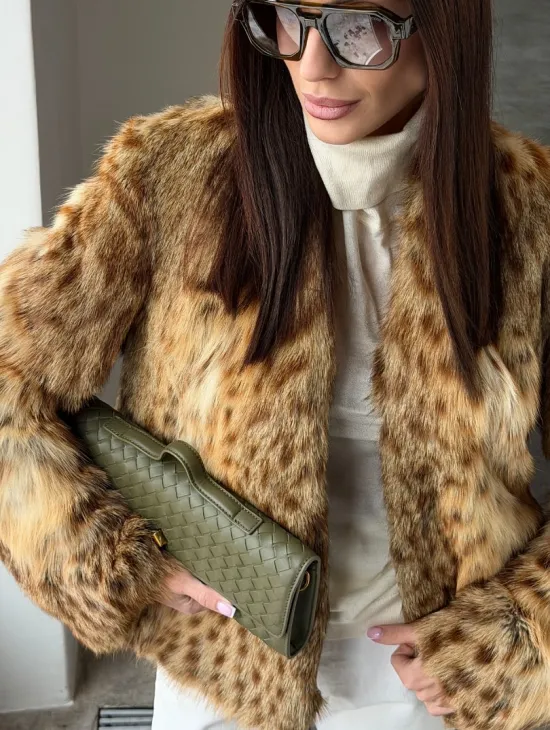 Меховой жакет - шуба из оцелота - фото 5