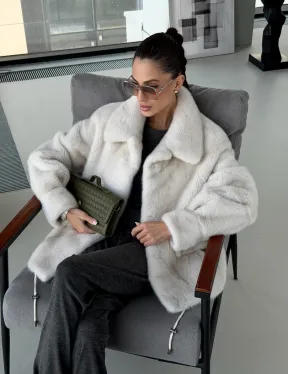 Модная женская норковая куртка - фото 17