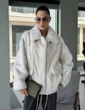 Модная женская норковая куртка - фото 9