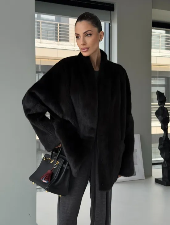 Модный норковый жакет «тренд 2026» Dark Espresso - фото 10