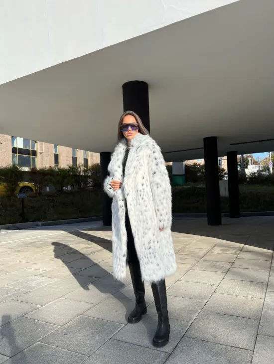 Шуба из экомеха под рысь - фото 4