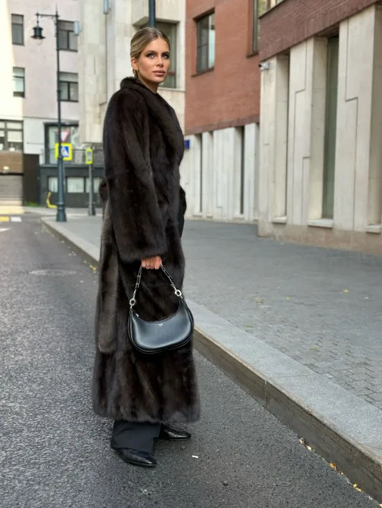 Меховое пальто из баргузинского соболя с проседью - фото 6