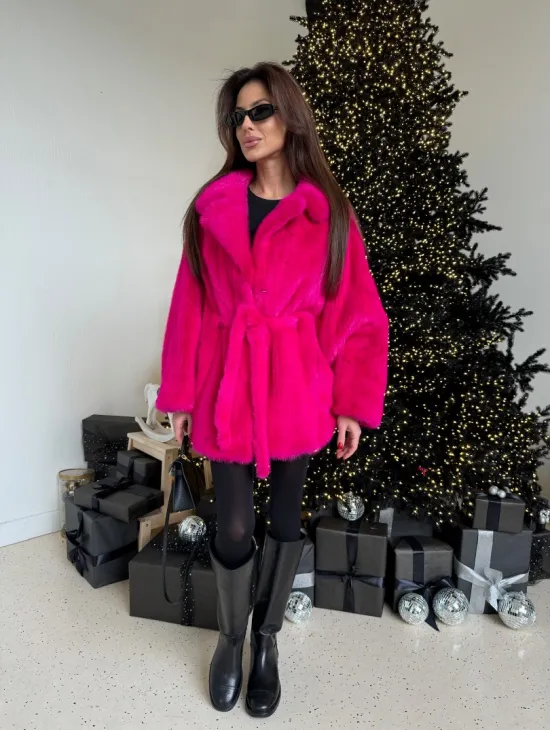 Норка роспуск английский воротник летучка - цвет фуксия - фото 6