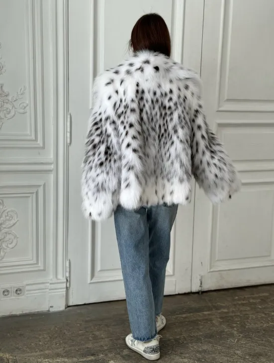 Полушубок из меха аукционной лисы (реплика канадской рыси) - фото 1